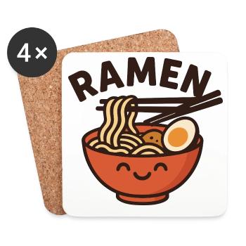 Ramen Lover – Funny Kawaii Noodle Design - Coasters (set of 4) - white - Front