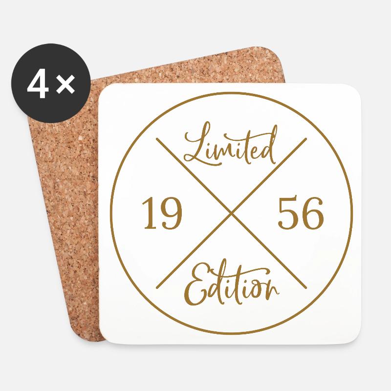 Geschenk 70. Geburtstag - Limited Edition 1956 - Untersetzer (4er-Set) - Weiß