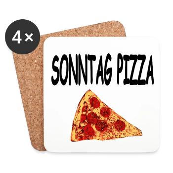 Pizza - Coasters (set of 4) - white - Front