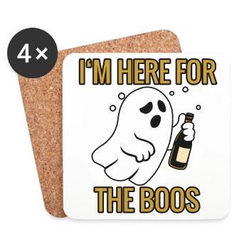Here for the boos - Halloween 2025 - Coasters (set of 4) - white - Front