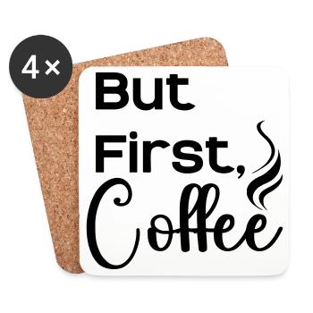 But_First_Coffee_cool - Untersetzer (4er-Set) - Weiß - Vorne