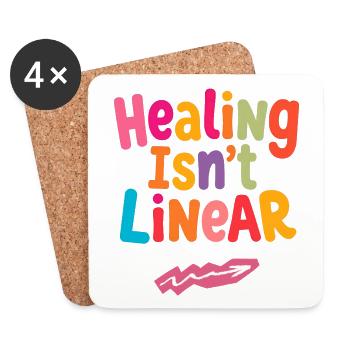 Healing Isn’t Linear Positive Shirt - Coasters (set of 4) - white - Front
