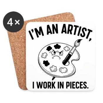 I Work in Pieces Palette - Coasters (set of 4) - white - Front