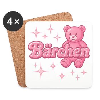 Bear / Y2K Nickname Statement Design - Coasters (set of 4) - white - Front