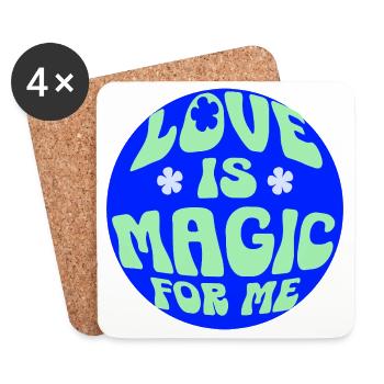 L’amour est comme de la magie, comme un beau sort - Dessous de verre (lot de 4) - blanc - Devant