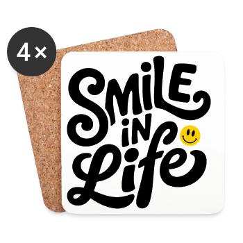 Sourire dans la vie - Dessous de verre (lot de 4) - blanc - Devant