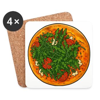 Pizza Plat préféré - Dessous de verre (lot de 4) - blanc - Devant