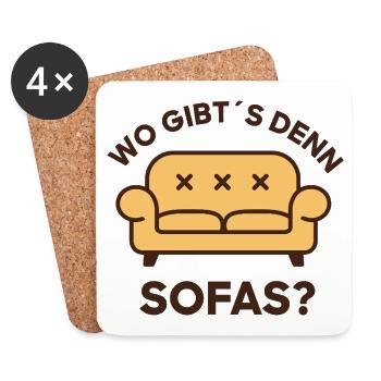 Where can you find sofas? Lounge Humor. Such a thing? - Coasters (set of 4) - white - Front