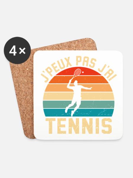 Ich kann nicht Ich habe Tennis Idee Tennisspieler - Untersetzer (4er-Set) - Weiß