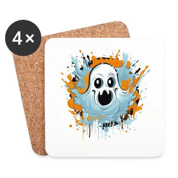 Ghost Comic - Coasters (set of 4) - white - Front