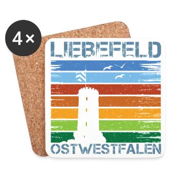 Liebefeld ❤ Sparrenburg - Untersetzer (4er-Set) - Weiß - Vorne