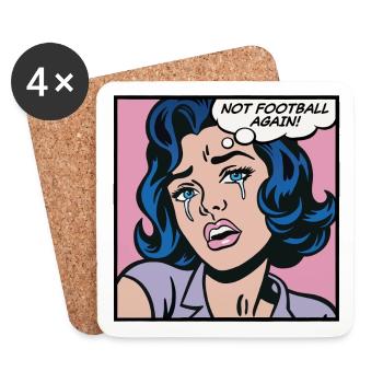 Not football again, pop art girl - Coasters (set of 4) - white - Front