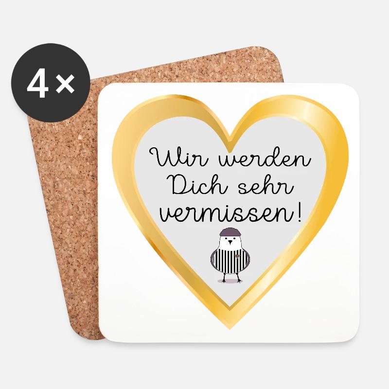 ABSCHIED MÖWE - Untersetzer (4er-Set) - Weiß