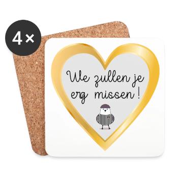 Tu vas beaucoup nous manquer - Dessous de verre (lot de 4) - blanc - Devant
