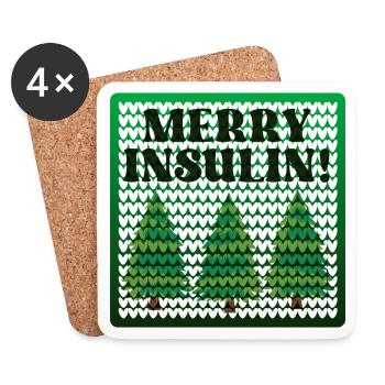 CHRISTMAS DIABETES INSULIN - Coasters (set of 4) - white - Front