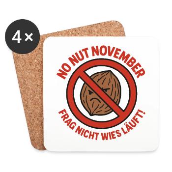 No Nut November Humor - Untersetzer (4er-Set) - Weiß - Vorne