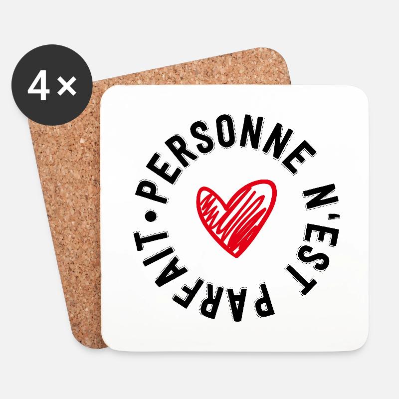 "personne n'est parfait" - Untersetzer (4er-Set) - Weiß