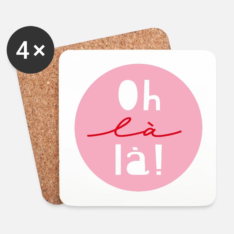 "oh là là" - Untersetzer (4er-Set) - Weiß