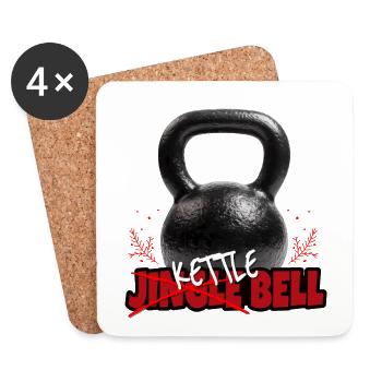 Jingle Bell - Kettlebell - Untersetzer (4er-Set) - Weiß - Vorne