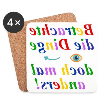 Betrachte die Dinge anders-Think Different Design - Untersetzer (4er-Set) - Weiß - Vorne
