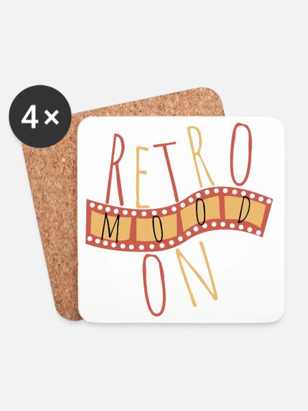 Retro Mood On – Vintage Style - Untersetzer (4er-Set) - Weiß