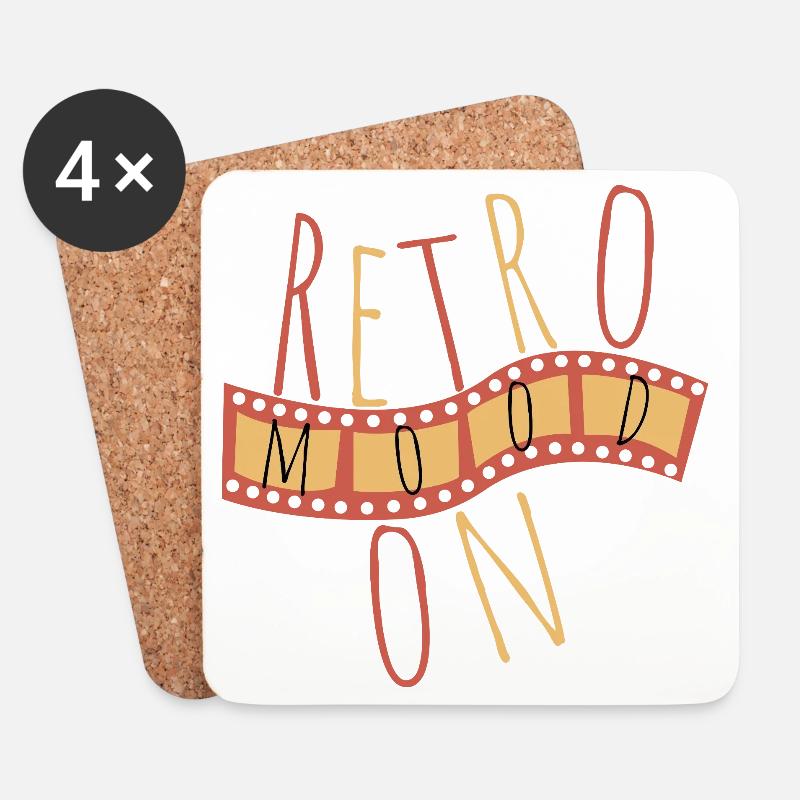 Retro Mood On – Vintage Style - Untersetzer (4er-Set) - Weiß