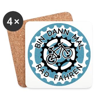Bin dann mal Radfahren - Fahrrad Logo MTB Design - Coasters (set of 4) - white - Front
