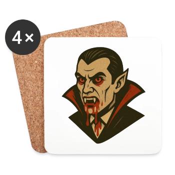 vampire Dracula Illustration Style rétro Halloween - Dessous de verre (lot de 4) - blanc - Devant