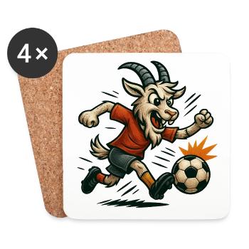 Geißbock Köln - Ziegenstürmer Liga Illustration - Untersetzer (4er-Set) - Weiß - Vorne
