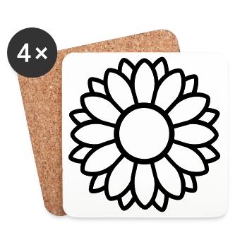 tournesol - Dessous de verre (lot de 4) - blanc - Devant