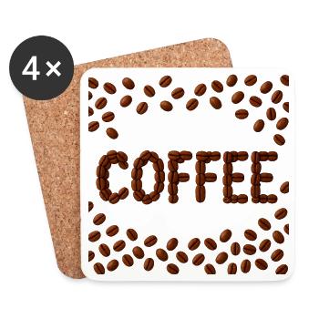 Grains de café Word Design - Dessous de verre (lot de 4) - blanc - Devant