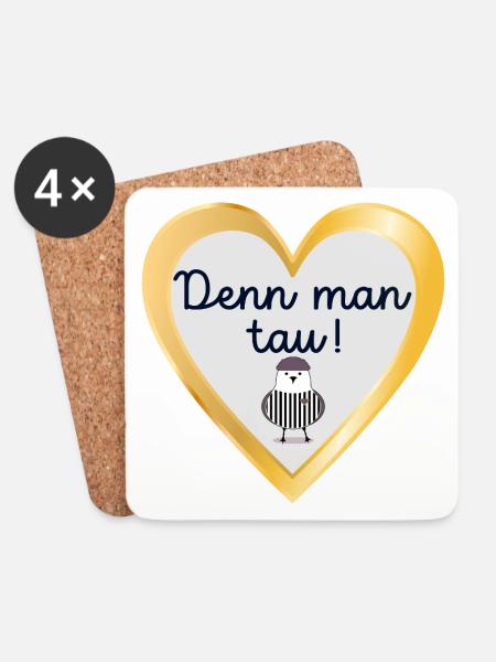 Plattdeutsch Sprüche Möwe Starten - Untersetzer (4er-Set) - Weiß