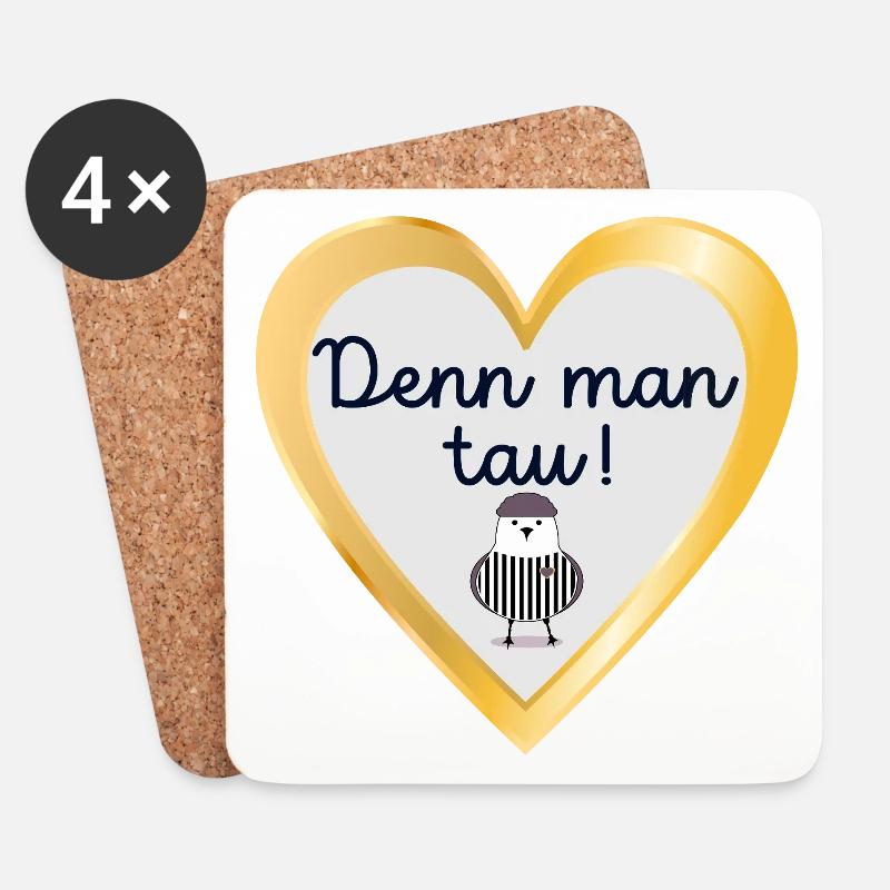 Plattdeutsch Sprüche Möwe Starten - Untersetzer (4er-Set) - Weiß
