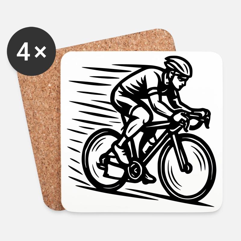 Coureur - Dessous de verre (lot de 4) - blanc