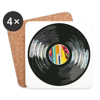 Vinyl_5 - Untersetzer (4er-Set) - Weiß - Vorne