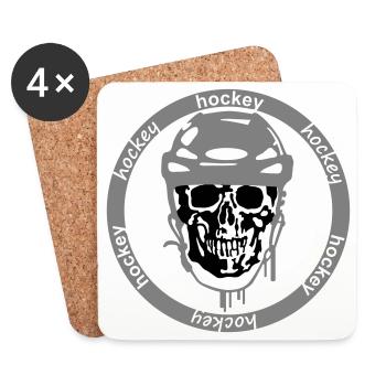Hockey sur glace - Dessous de verre (lot de 4) - blanc - Devant
