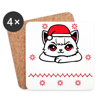 Le Noël préféré du Père Noël - Dessous de verre (lot de 4) - blanc - Devant