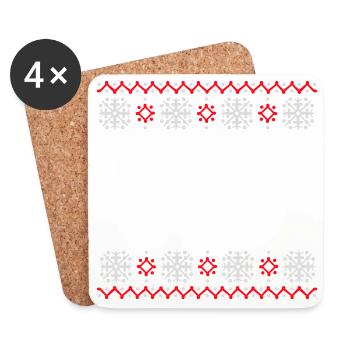 pull moche motif de Noël flocons de neige cool - Dessous de verre (lot de 4) - blanc - Devant
