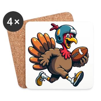 Thanksgiving Football Truthahn - Untersetzer (4er-Set) - Weiß - Vorne