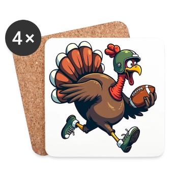 Thanksgiving Football Truthahn - Untersetzer (4er-Set) - Weiß - Vorne