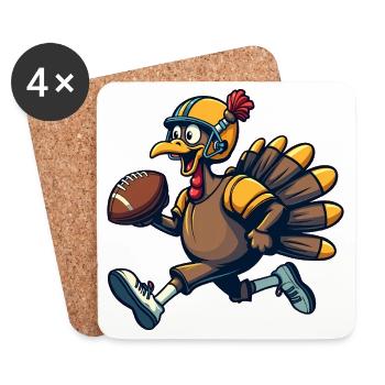 Thanksgiving Football Truthahn - Untersetzer (4er-Set) - Weiß - Vorne