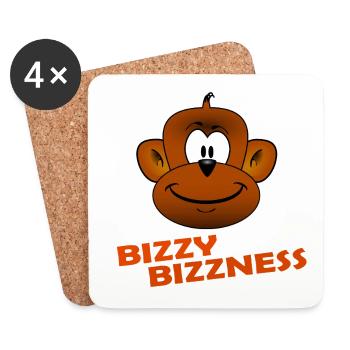 BIZZY BIZZNESS - Coasters (set of 4) - white - Front