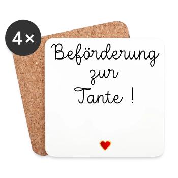 Promotion to Aunt Baby Heart - Coasters (set of 4) - white - Front