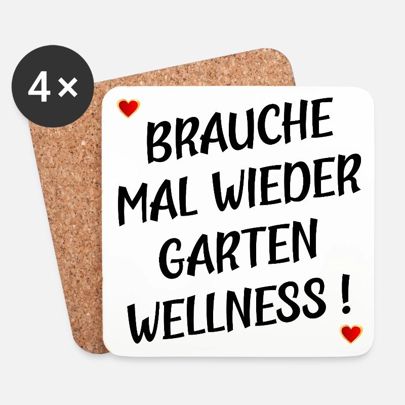 GÄRTNERIN SPRÜCHE ERHOLUNG GARTEN - Untersetzer (4er-Set) - Weiß