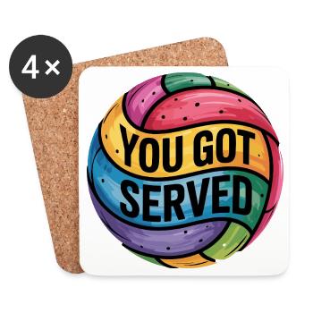 You Got Served Volleyball Art - Coasters (set of 4) - white - Front