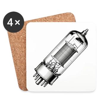 Tube EL34 - Coasters (set of 4) - white - Front