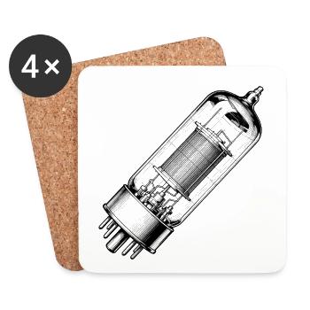 Tube EL34-transparent - Dessous de verre (lot de 4) - blanc - Devant