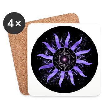 Konzentrische astrale violette Sonne - Untersetzer (4er-Set) - Weiß - Vorne