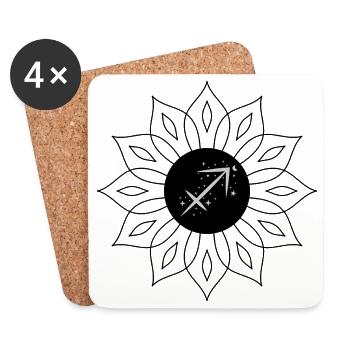Sagittaire Constellation Flèche Étoiles - Dessous de verre (lot de 4) - blanc - Devant