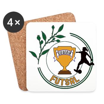 Futsal Siegerin Futsalerin Spielerin Sieg - Untersetzer (4er-Set) - Weiß - Vorne